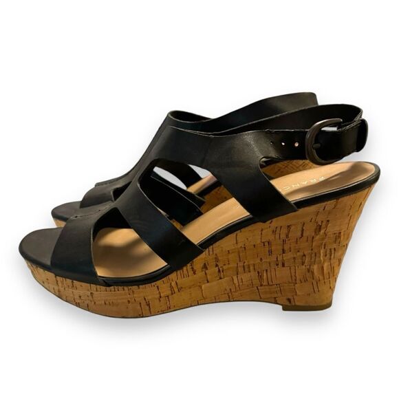 Franco Sarto Colletta Leather Cork Wedge Sandals - Picture 1 of 6